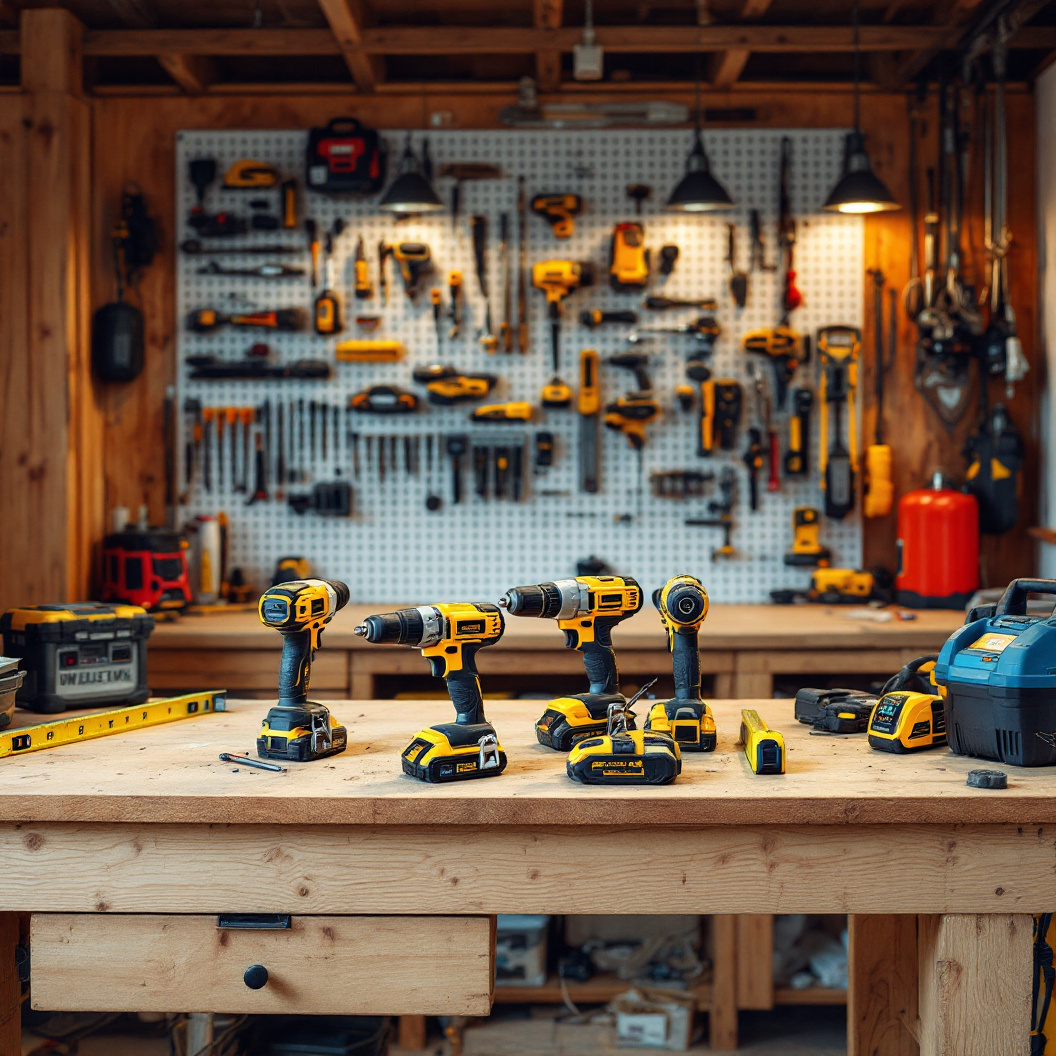 A contractor's workbench and tool wall